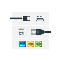 StarTech.com Cable USB Type-C de 1m - USB 2.0 Tipo B a USB-C - Cable U