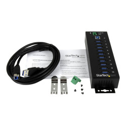 Startech Concentrador Industrial USB 3.0 de 10 Puertos - Hub Ladrón co