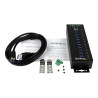 Startech Concentrador Industrial USB 3.0 de 10 Puertos - Hub Ladrón co