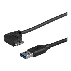 Cable Delgado 0.5M Micro USB 3 Acodado A Izquierda A USB A | APLIUM