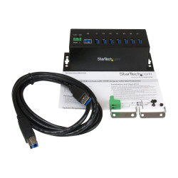 StarTech.com Hub Ladrón USB 3.0 de 7 Puertos Industrial con Fuente de