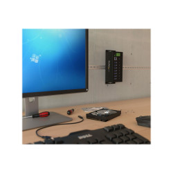 StarTech.com Hub Ladrón USB 3.0 de 7 Puertos Industrial con Fuente de