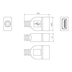 Cable de extensión USB 2.0 de 5 m - conectores dorados - núcleos de fe
