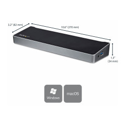StarTech.com Dock USB-C para 3 Monitores 4K con 5 Puertos USB 3.2 5Gbp