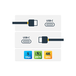 StarTech Cable de 1m USB-C a USB Type C de Carga - Cable USB Tipo C US
