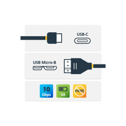 StarTech Cable Adaptador de 50cm USB-C a Micro USB-B - USB 3.0 USB Tip