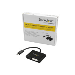 USB-C to DVI Adapter with USB PD Black | APLIUM