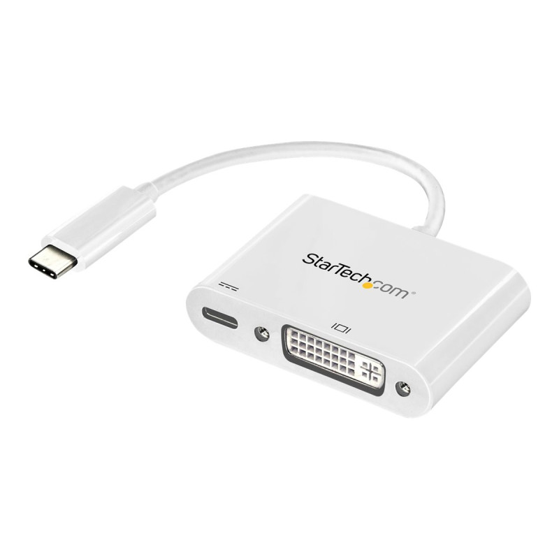 USB-C to DVI Adapter with USB PD White | APLIUM