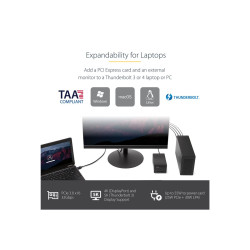 StarTech.com Caja de Expansion Thunderbolt 3 a PCI Express x16 con DP