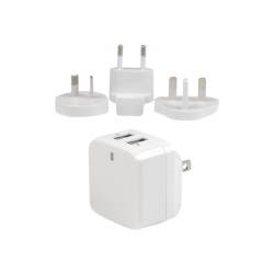 Cargador De Pared USB 2 Puertos Blanco Viajes 110V 220V | APLIUM