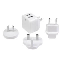 Cargador De Pared USB 2 Puertos Blanco Viajes 110V 220V | APLIUM