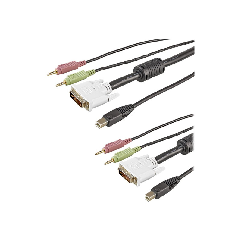 6 ft 4-in-1 USB DVI KVM Cable with Audio | APLIUM