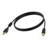 Cable USB 2.0 micro B a A de 2 m - conectores chapados en oro - núcleo