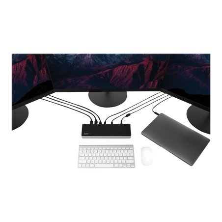 StarTech.com Dock USB-C - Docking Station para 3 Monitores 4K con 2 Di