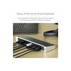 StarTech.com Dock USB-C - Docking Station para 3 Monitores 4K con 2 Di