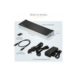 StarTech.com Dock USB-C - Docking Station para 3 Monitores 4K con 2 Di