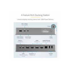 StarTech.com Docking Station Universal para Portátil - Dock USB-C y US