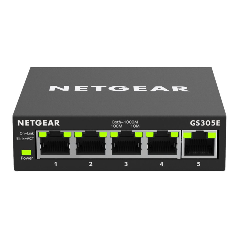 NETGEAR Plus GS305E - Conmutador - inteligente - 5 x 10/100/1000