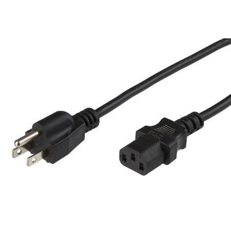 Power cord NEMA 5-15P to C13,