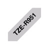 Brother TZe-R951 - Satinado - negro sobre plata - Rollo (2,4 cm x 4 m)