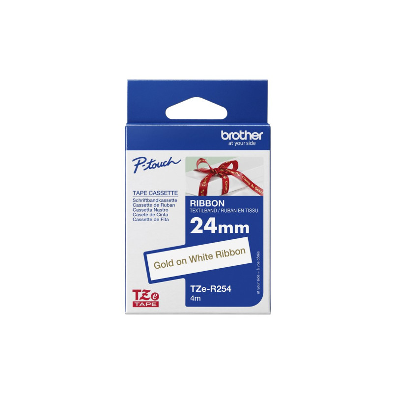 Brother TZe-R254 - Brillante - dorado sobre blanco - Rollo ( | APLIUM