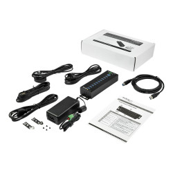 StarTech.com Hub Concentrador Ladron USB 3.0 de 10 Puertos con Adaptad