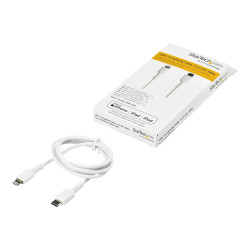 StarTech.com Cable Resistente USB-C a Lightning de 1 m Blanco - Cable
