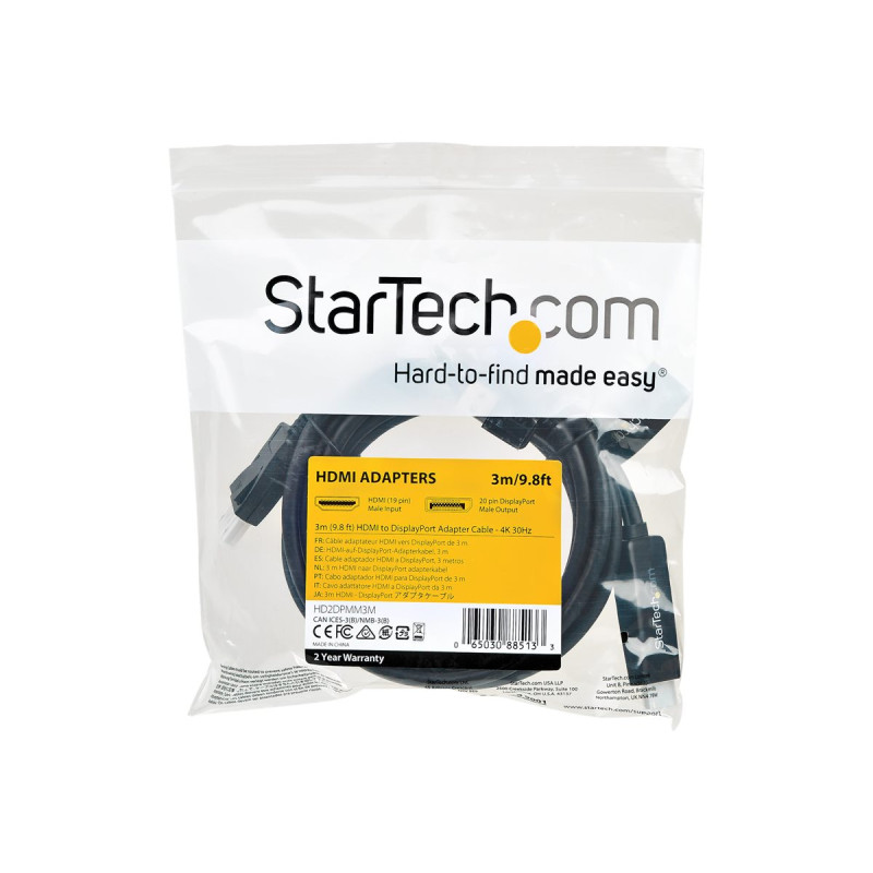 3M HDMI To Displayport Cable 4K 30HZ - Usb-powered | APLIUM