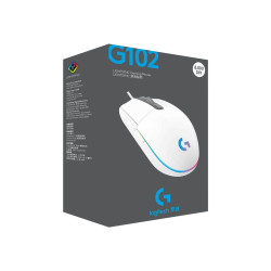 Ratón Gaming Logitech G102 Lightsync/ Hasta 8000 DPI/ Blanco