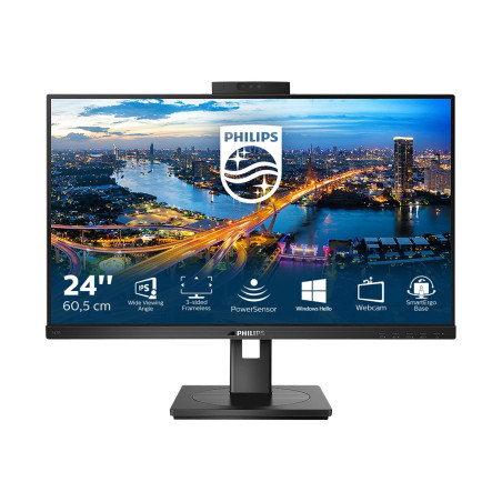 Monitor Profesional Philips 242B1H 23.8"/ Full HD/ Webcam/ Multimedia/