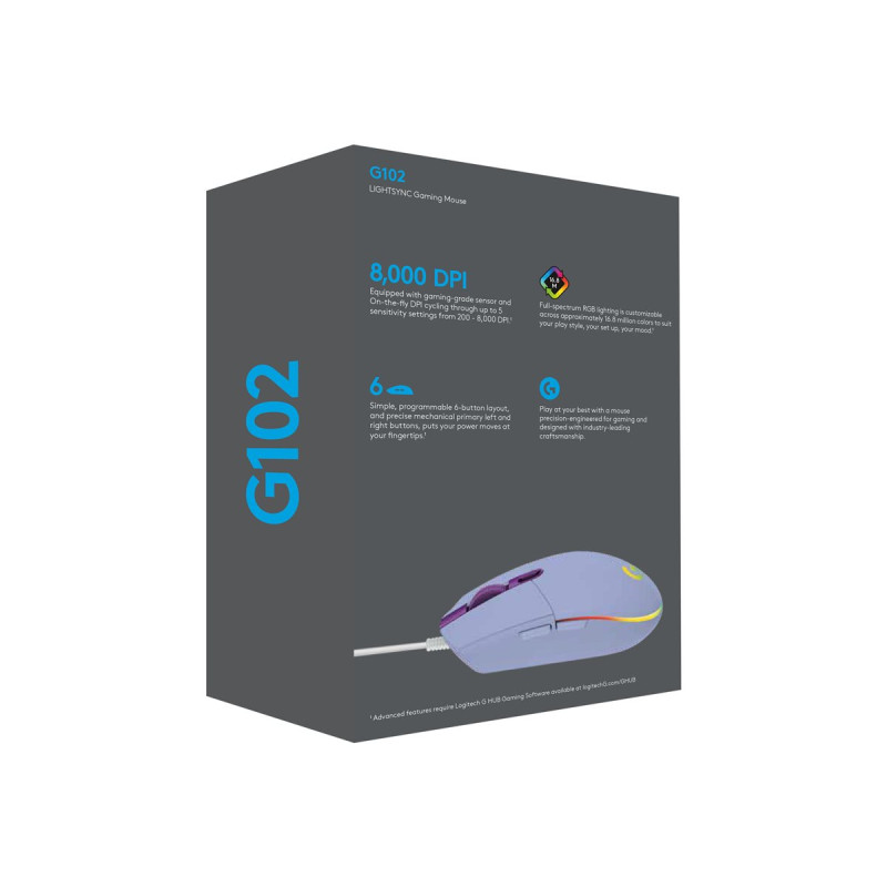 Logitech Gaming Mouse G102 LIGHTSYNC - Ratón - diestro - óptico - 6 bo