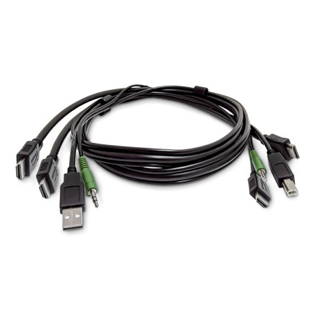 Dual-HDMI KVM Cable USB 2.0 3.5mm TAA