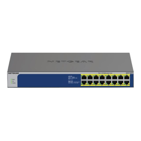 NETGEAR GS516PP - Conmutador - sin gestionar - 16 x 10/100/1000 (PoE+)