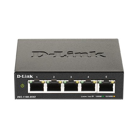 D-Link DGS 1100-05V2 - Conmutador - inteligente - 5 x 10/100/1000 - so