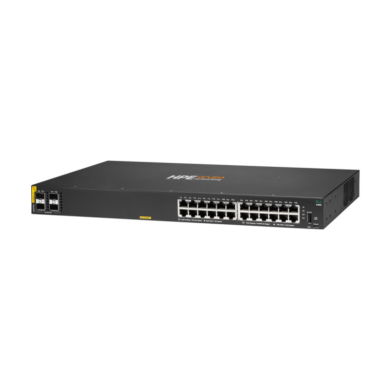 HPE Aruba 6100 24G Class4 PoE 4SFP+ - Conmutador - Gestionado - 24 x 1