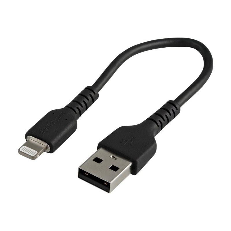 Startech Cable USB-A a Lightning Resistente de 15 cm - de Color Negro