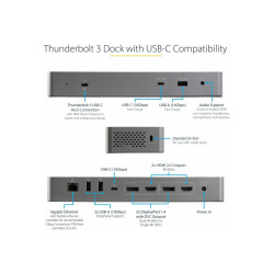 StarTech.com Docking Station Thunderbolt 3 o USB-C - 2x DisplayPort 1.