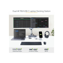 StarTech.com Docking Station Thunderbolt 3 o USB-C - 2x DisplayPort 1.