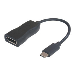 USB3.1 C-DP. M/F. Black. 15cm
