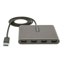 StarTech.com Adaptador USB 3.0 a 4 Puertos HDMI - Tarjeta Gráfica y de