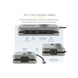 StarTech.com Adaptador Multipuertos USB-C - USB Tipo C a HDMI 2.0 4K a