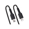 USB C To Lightning Cable - 50CM (20IN) Coiled Cable Black | APLIUM