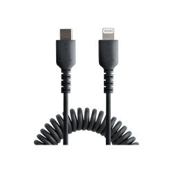 USB C To Lightning Cable - 50CM (20IN) Coiled Cable Black | APLIUM