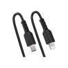 USB C To Lightning Cable - 50CM (20IN) Coiled Cable Black | APLIUM