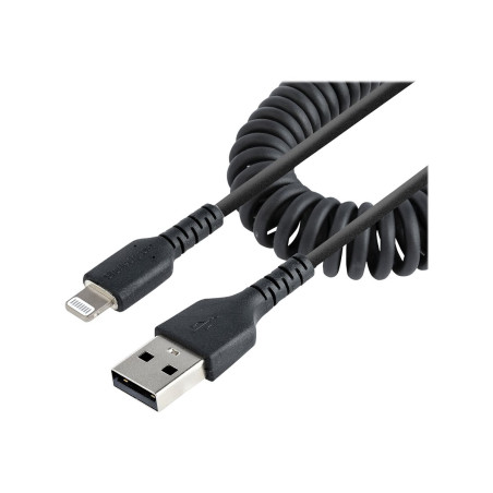 USB To Lightning Cable - 1M (3.3FT) Coiled Cable Black | APLIUM