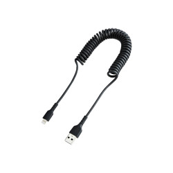 USB To Lightning Cable - 1M (3.3FT) Coiled Cable Black | APLIUM