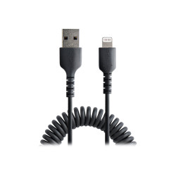 USB To Lightning Cable - 1M (3.3FT) Coiled Cable Black | APLIUM