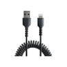 USB To Lightning Cable - 1M (3.3FT) Coiled Cable Black | APLIUM
