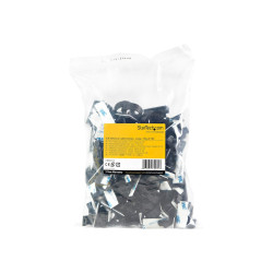 StarTech.com 100 Clips de Gestión de Cableado Adhesivos - Negro - Orga