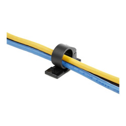 StarTech.com 100 Clips de Gestión de Cableado Adhesivos - Negro - Orga